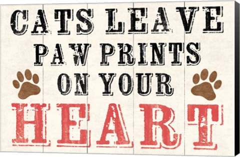 Framed Cats Leave Paw Prints 2 Print