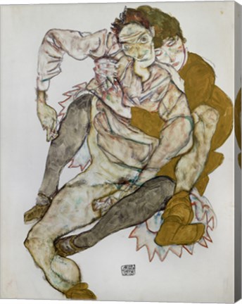 Framed Seated Couple (Egon Und Edith Schiele), 1915 Print