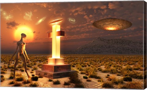 Framed Alien in Roswell, New Mexico Print