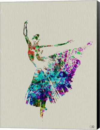 Framed Ballerina Watercolor 5 Print