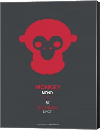 Framed Red Mokey Multilingual Print