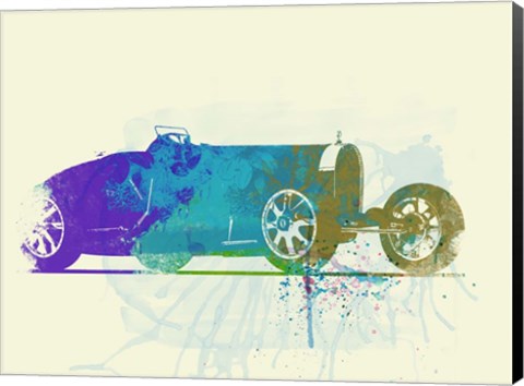 Framed Bugatti Type 35 R Watercolor Print