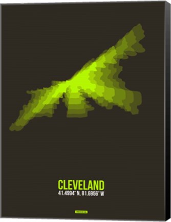 Framed Cleveland Radiant Map 1 Print