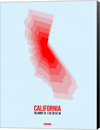 Framed California Radiant Map 4 Print