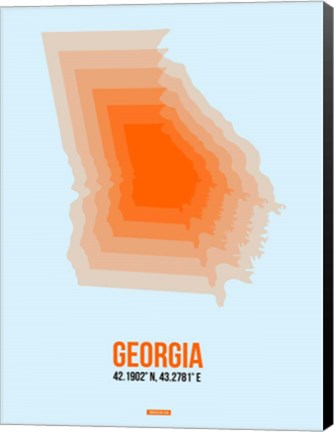 Framed Georgia Radiant Map 1 Print