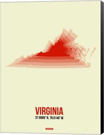 Framed Virginia Radiant Map 1 Print