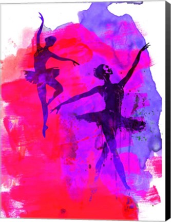 Framed Two Dancing Ballerinas Print