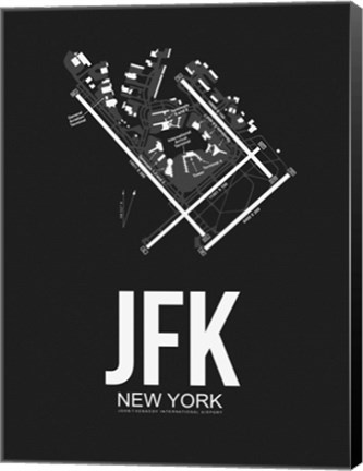 Framed JFK New York Airport Black Print