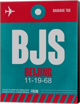 Framed BJS Beijing Luggage Tag 1 Print