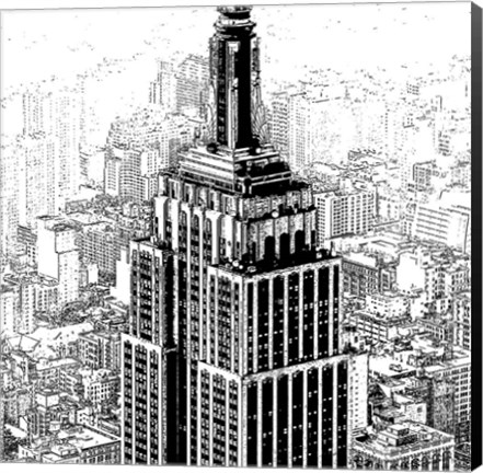 Framed Empire State Sketch Print