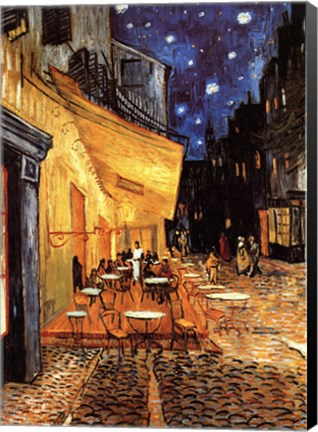 Framed Cafe Terrace on the Place du Forum, Arles, at Night, c.1888 Print