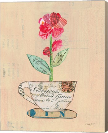 Framed Teacup Floral IV on Print Print