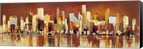 Framed Manhattan al Tramonto Print