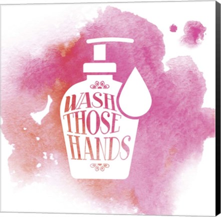 Framed Wash Those Hands Watercolor Splash Print
