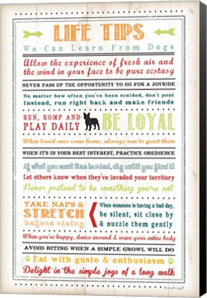 Framed Life Tips - Dog Print