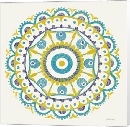 Framed Lakai Circle VI Blue and Yellow Print