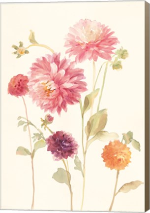 Framed Watercolor Flowers VI Print