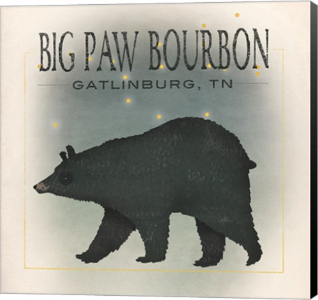 Framed Ursa Major Big Paw Bourbon Print