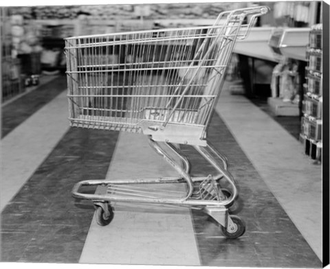 Framed 1960s Empty Shopping Cart Print
