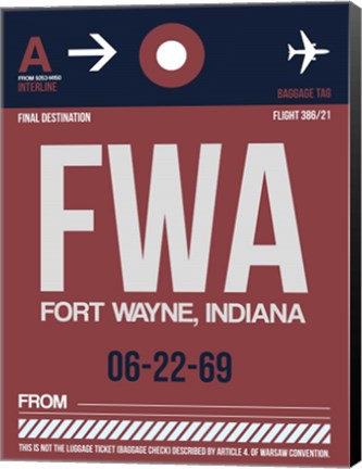 Framed FWA Fort Wayne Luggage Tag II Print