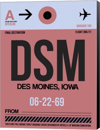 Framed DSM Des Moines Luggage Tag I Print