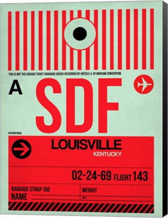 Framed SDF Louisville Luggage Tag II Print