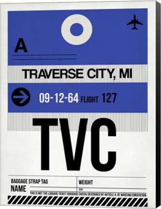 Framed TVC Traverse City Luggage Tag I Print