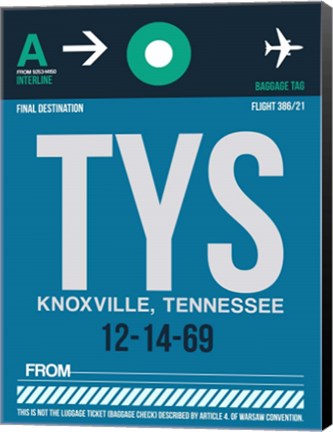 Framed TYS Knoxville Luggage Tag II Print