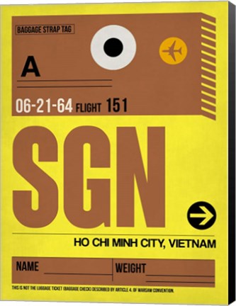 Framed SGN Ho Chi Minh City Luggage Tag I Print