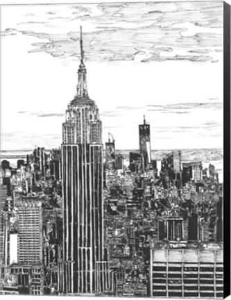 Framed B&amp;W Us Cityscape-NYC Print