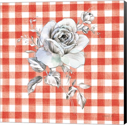 Framed Sketchbook Garden IX Red Checker Print