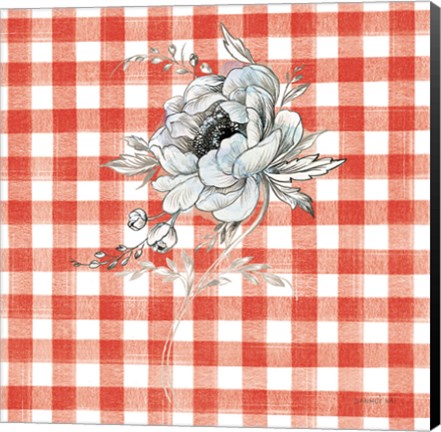 Framed Sketchbook Garden VIII Red Checker Print