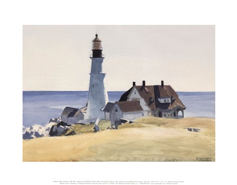 Framed Lighthouse and Buildings, Portland Head, Cape Elizabeth, Maine, 1927 Print