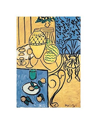 Framed Interior in Yellow and Blue, 1946 Print
