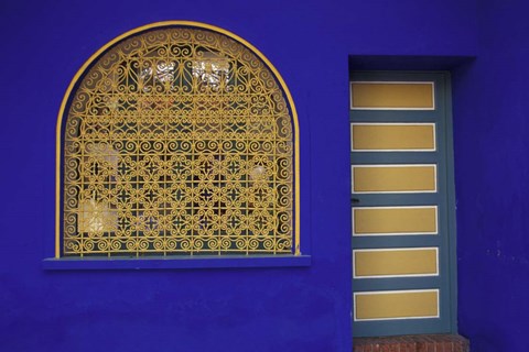 Framed Doorway in Jardin Majorelle, Marrakech, Morocco Print