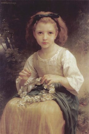 Framed Child Braiding a Crown Print