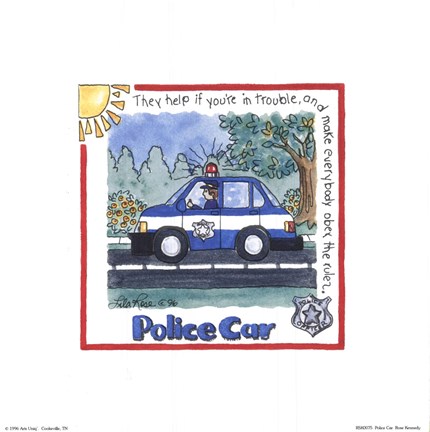 Framed Police Car Print