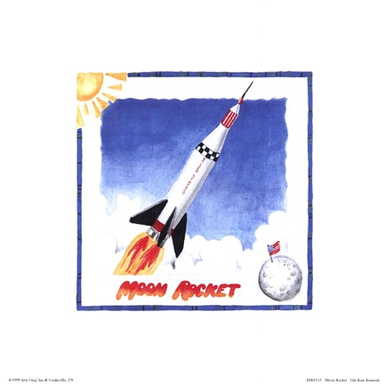 Framed Moon Rocket Print