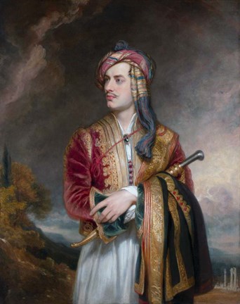 Framed Lord Byron in Albanian Dress Print