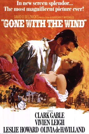 Framed Gone With The Wind - clark gable Print