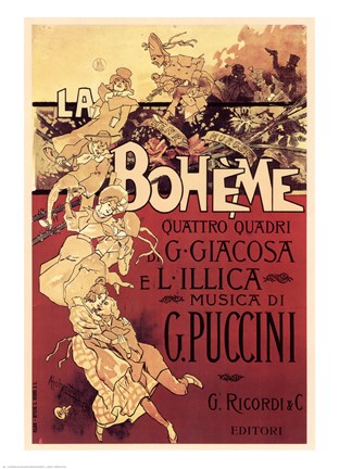 Framed Puccini-La Boheme Print