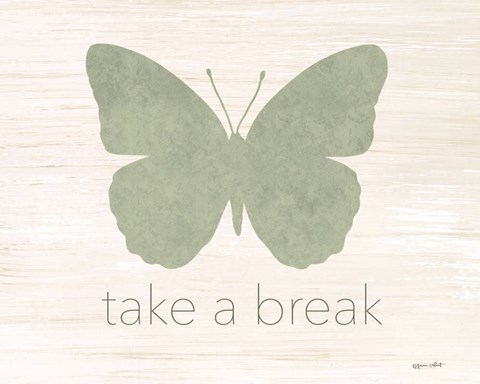 Framed Take a Break Butterfly Print