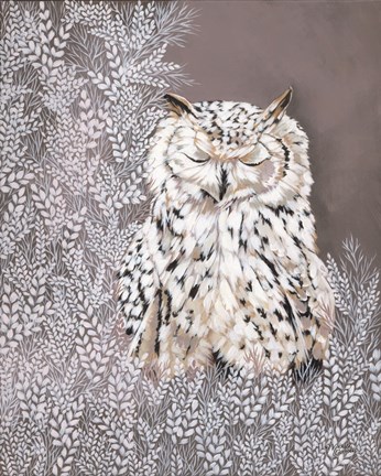 Framed Oliver the Winter Owl Print