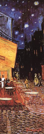 Framed Cafe Terrace on the Place du Forum, Arles, at Night, c.1888 (detail) Print
