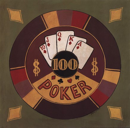 Framed Poker - $100 Print