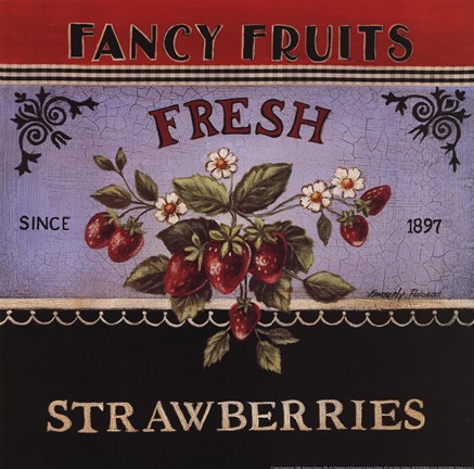 Framed Fresh Strawberries Print