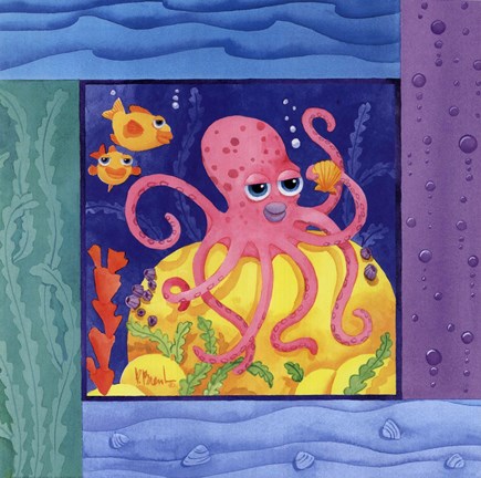 Framed Seafriends-Octopus Print
