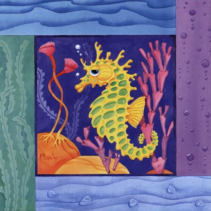 Framed Seafriends-Seahorse Print