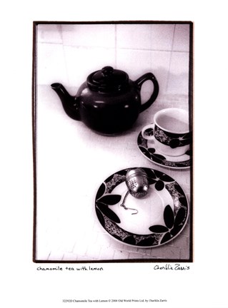 Framed Camomile Tea with Lemon Print