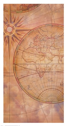 Framed Compass Chart Print
